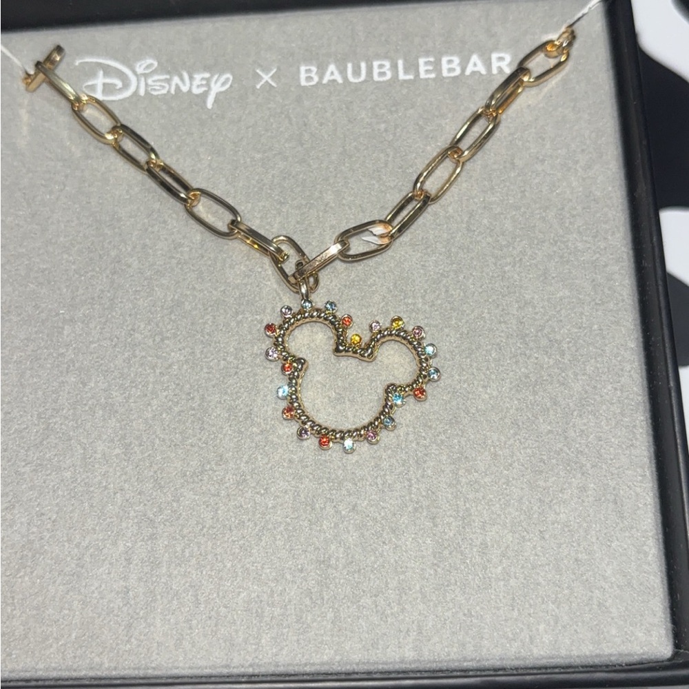 BaubleBar Gold Mickey Mouse Necklace